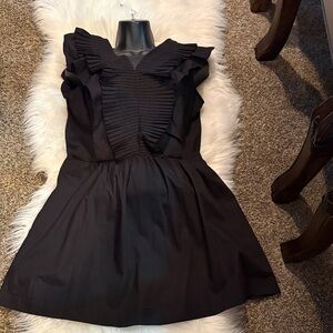 Black Ruffle Detail Women's romper Dress